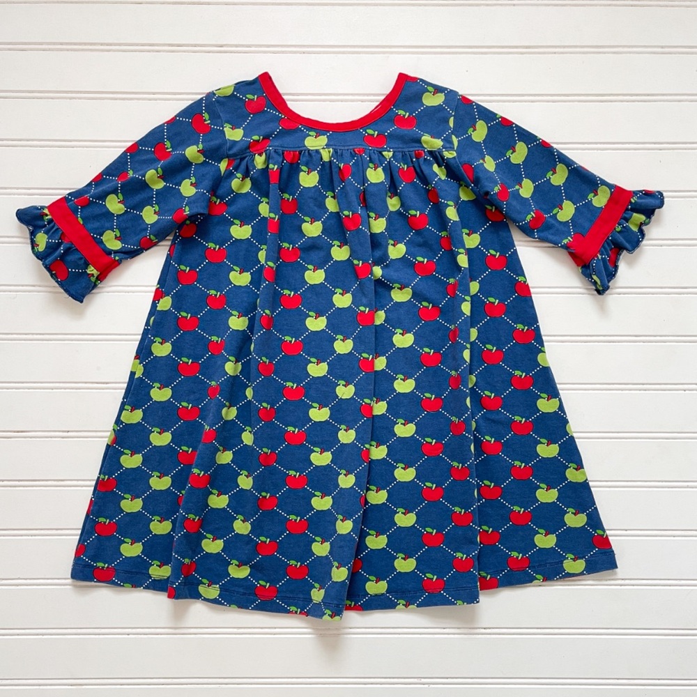 EUC Back to School Apple Print Swing Dress